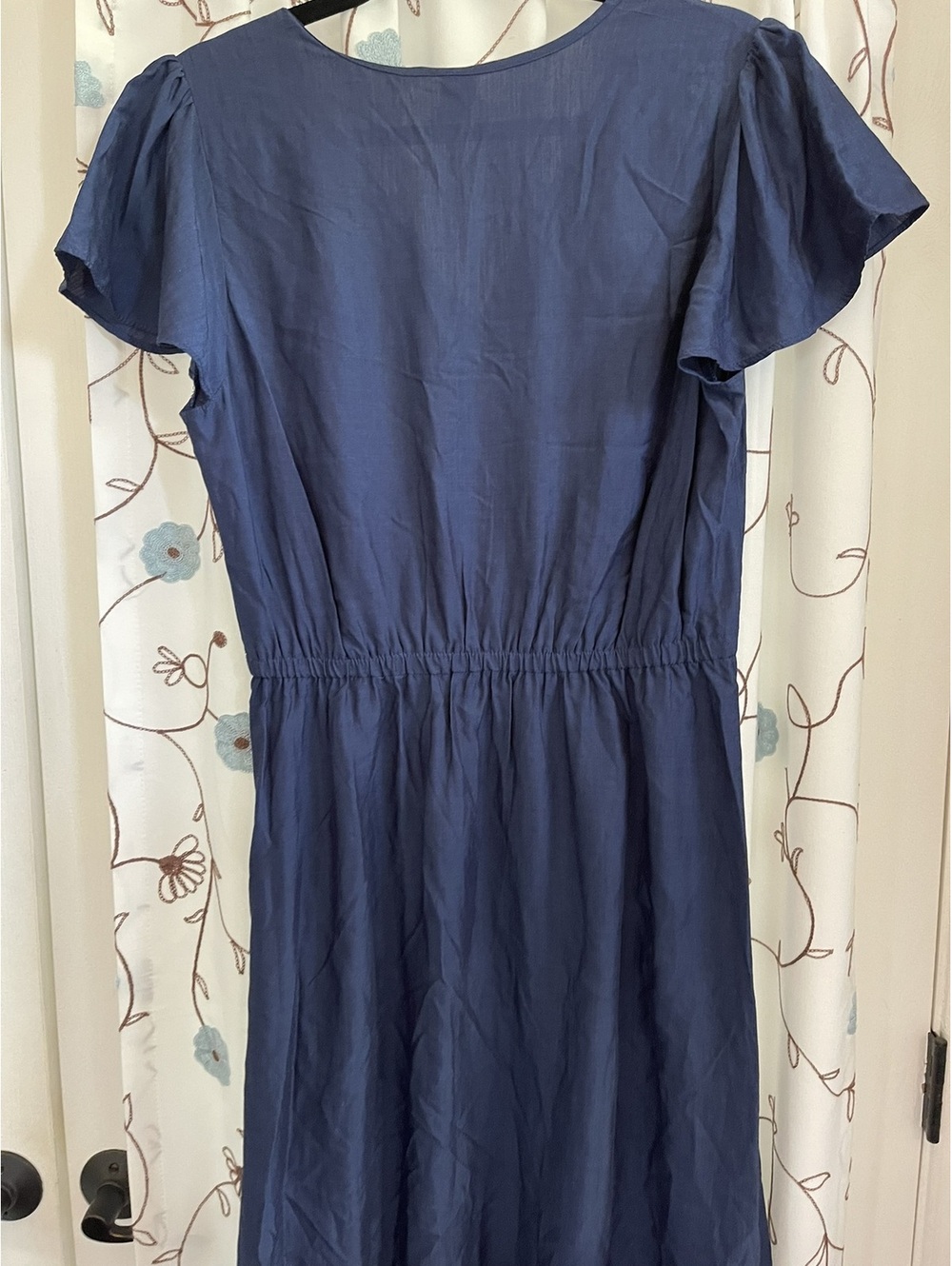 Old Navy | M | Blue V-Neck Elastic Waist Dress - Picture 7 of 8
